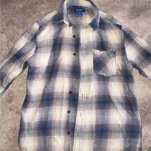 Mens Arizona Jean Company Blue Plaid Shirt Sz small like new